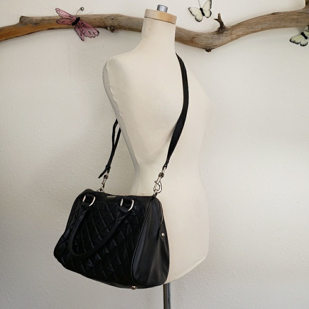 Rebecca minkoff quilted black leather satchel - Picture 2 of 8